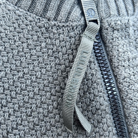 Lululemon On The Go Poncho One Size Sweater Knit Silk Modal Sage Green Ribbed - Picture 7 of 9